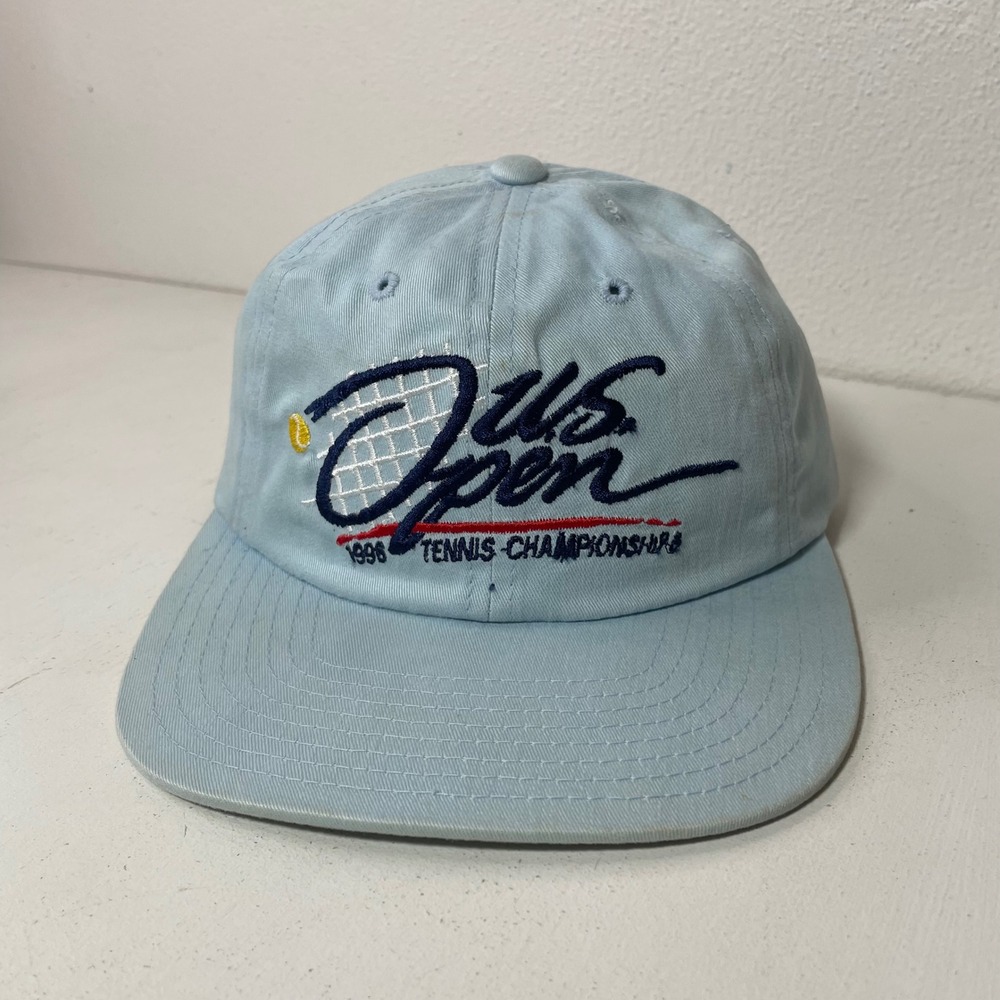 Vintage 1996 US Open Tennis Championships Hat Light Blue USTA Strapback Cap